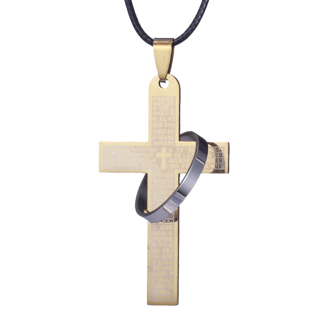 Colar de Bíblia ZRM Joias em Aço Inoxidável com Pingente de Cruz de Jesus para Homens e Mulheres Presentes