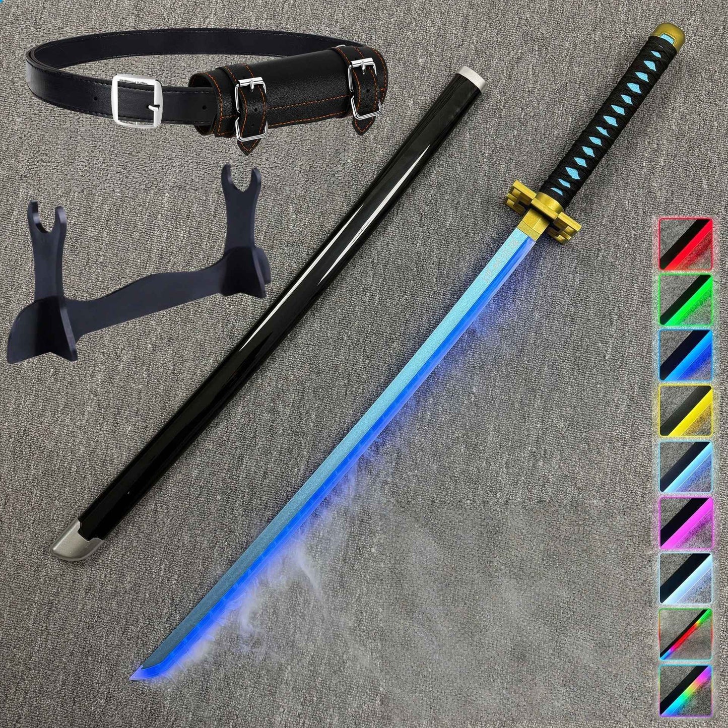 40inch Vapour Rukia Katana Glow Fog Sword Anime Bleach Cosplay Real Size Japanese Katana Original Samurai Led Lightsabre Gift