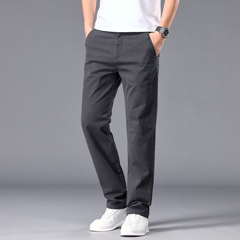 New Casual Pants Men Straight Fit Stretch Autumn Chino Trousers Male Formal Work Business Dress Khaki Fashion Spring Pants