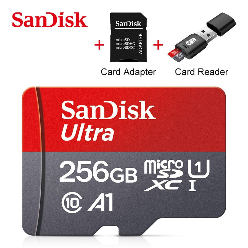 Cartão Micro SD Sandisk Ultra A1 128GB 32GB 64GB 256GB Cartão de Memória STF Cartão de Memória Flash 32/64/128GB para Telefone + Leitor de Cartão