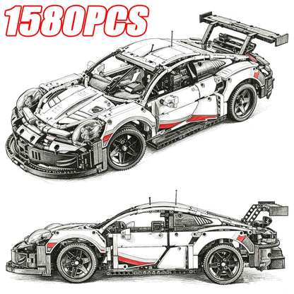 Technology Speed Champions 1580PCS 1:8 Scale Racing Car Detailed Building Blocks Model Car Display Vehicle Collection Decor Gift