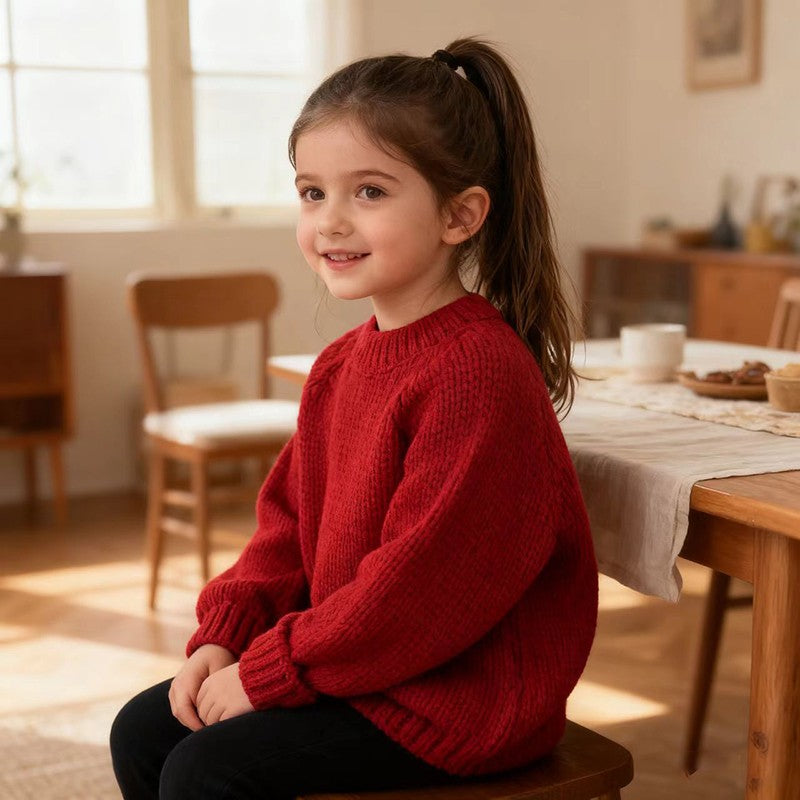 Suéter de malha de Natal para bebês 1-6 anos Tops Meninos Meninas Pulôver Suéteres vermelhos de outono Roupas de suéter infantil de manga comprida