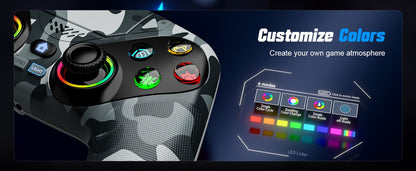Controller For Playstation 5 PS5/PS5 Pro/Slim/PC,RGB Wireless Gamepad W/Hall Effect Trigger Marco/Turbo Anti-Drift Game Joystick