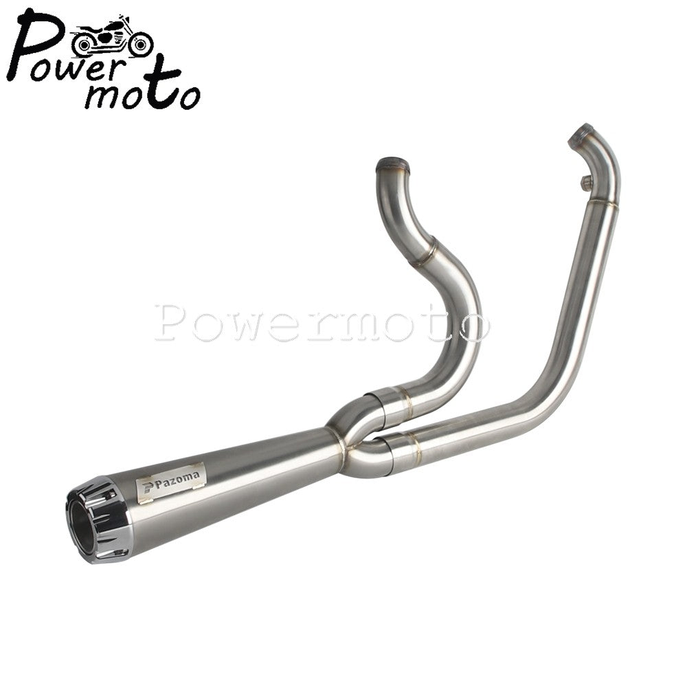 Motorcycles 2-Into-1 Exhaust Muffler Pipes Tube For Harley Dyna Fat Bob Low Rider S Street Bob Wide Super Glide FXD 2006-2017