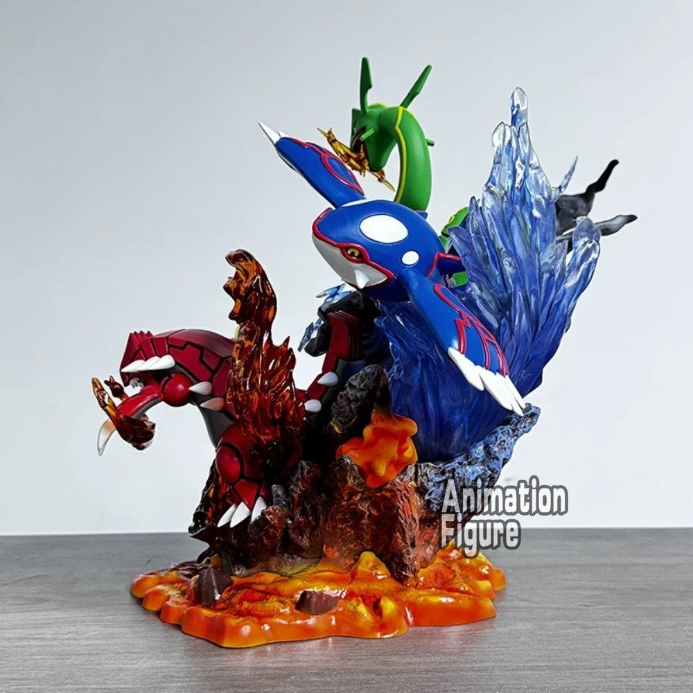 35cm/13.78in Boneco de Anime Pokémon Groudon Kyogre Rayquaza Bonecos de Ação Coleção de PVC Modelo de Brinquedos para Presentes Infantis