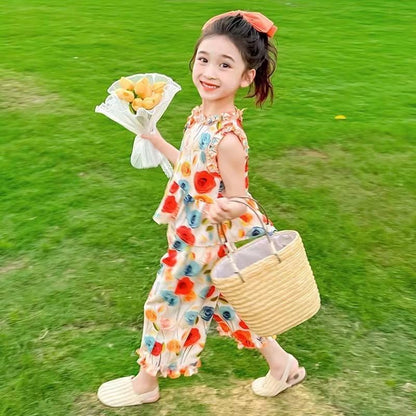 Summer Girl Sets Elementary Clothes Suit Girls Kids 10 Years Old Children's Clothing T-shirt Child Outfit Girls' Outfits 2025