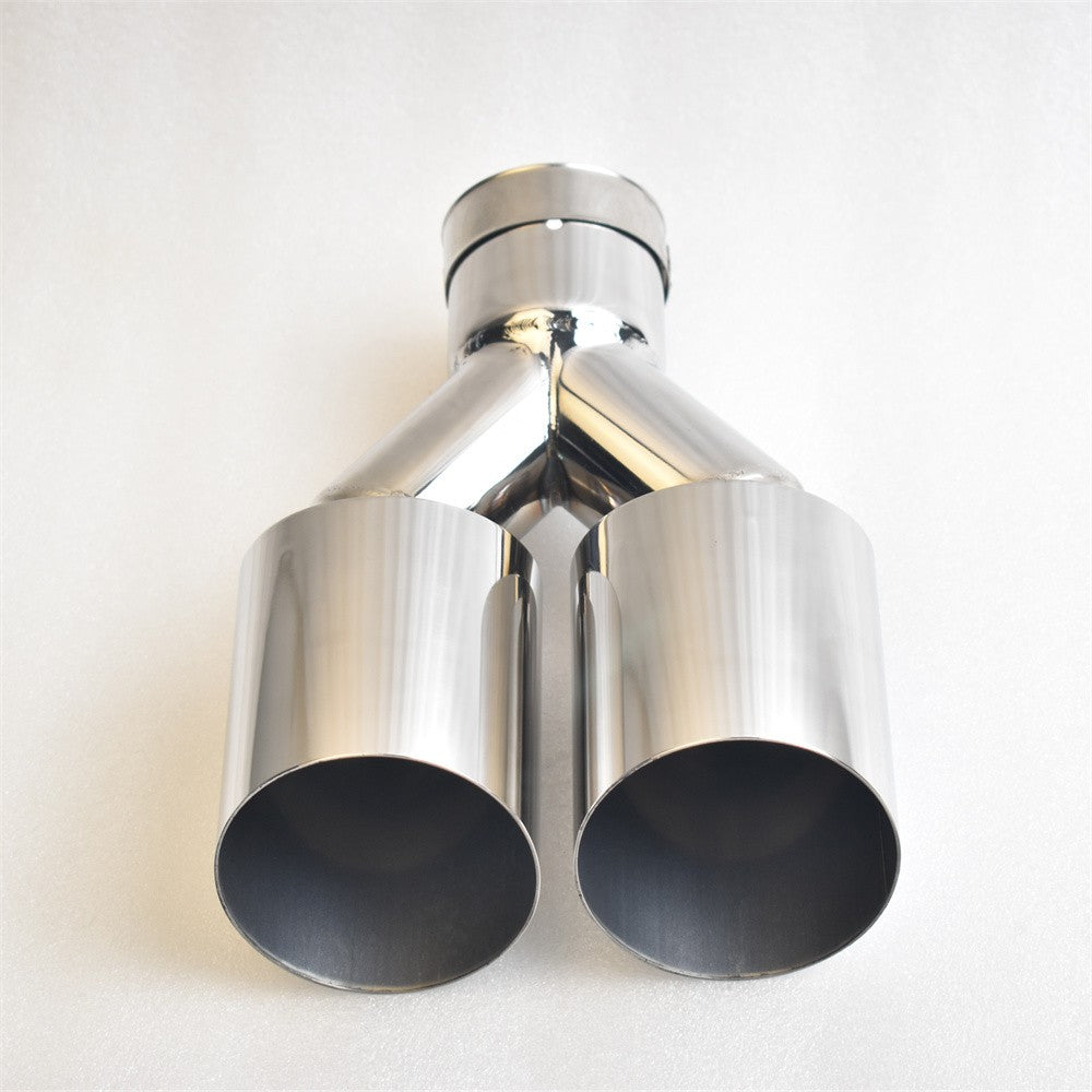 REMUS  Dual Exhaust Tip 3 Inch Inlet 3" outlet 9.5" Long Tail Pipe Double Wall Polished 304 Stainless Steel