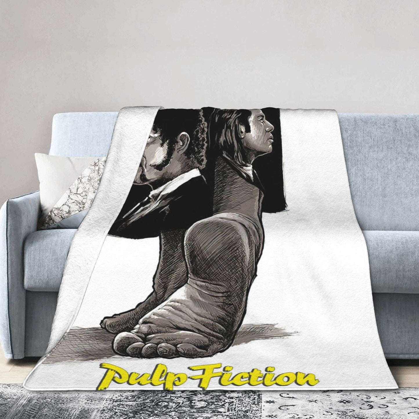 Pulp Fiction Filme Clássico Manta de Flanela Inverno Quente Macia para Estudantes Quarto Aconchegante Colcha de Sofá-Cama