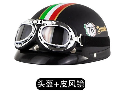 Capacete de motocicleta, equipamento de segurança para proteção de pilotagem de snowmobile masculino e feminino, capacete retrô elegante,