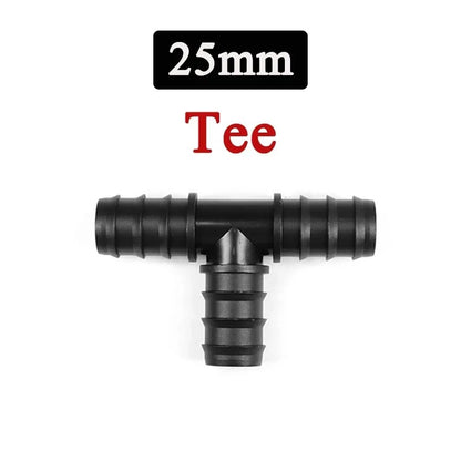 2/5/10pçs Estufa PE Tubo 16 20 25 mm Conector em T Cotovelo Reto Plugue Conexão para Tubo de Irrigação Acessórios de Micro Irrigação