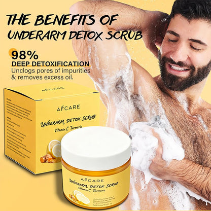 Underarm Detox Scrub Turmeric Vitamin C Dark Spot Armpit Remover Body Deodorant Even Skin Tone Exfoliating Body Scrub Lotion