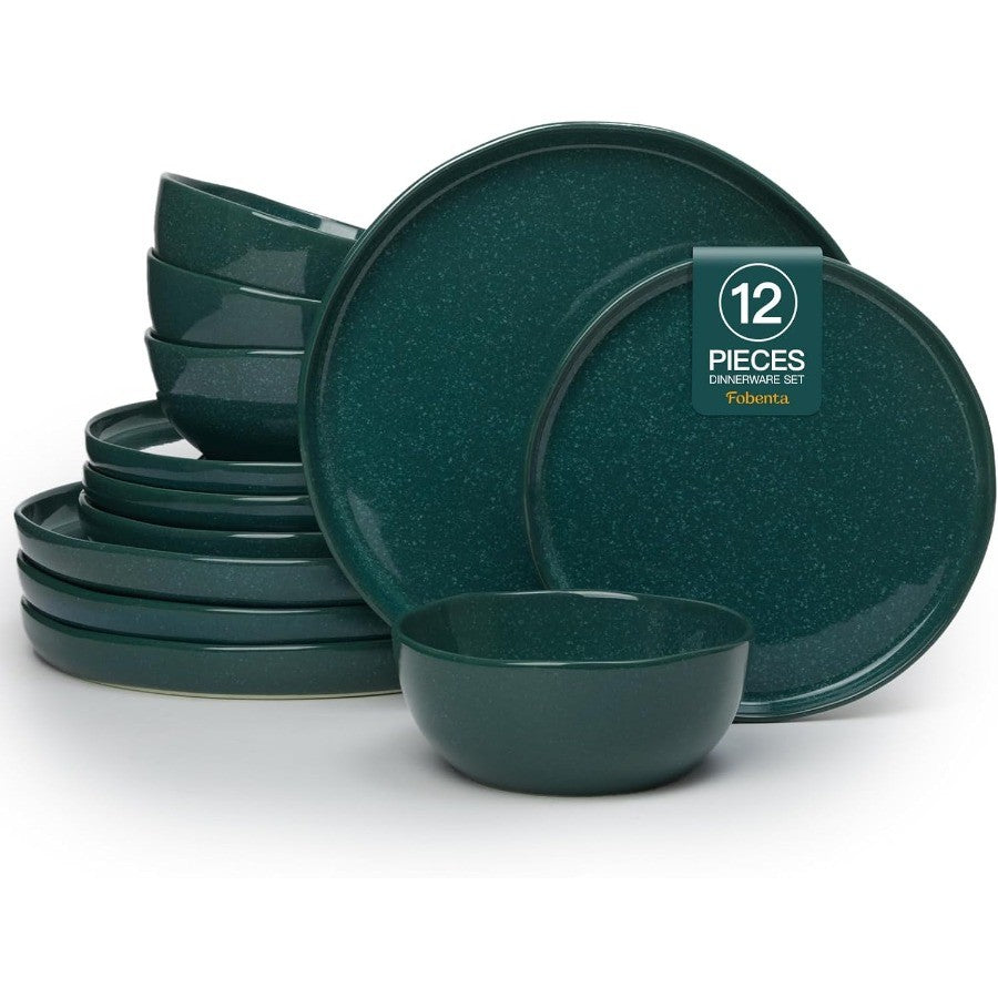 Ceramic Dinnerware Set for 4 with Reactive Glaze Plates and Bowls Microwave Safe and ChipResistant Ideal for Modern Dining Room