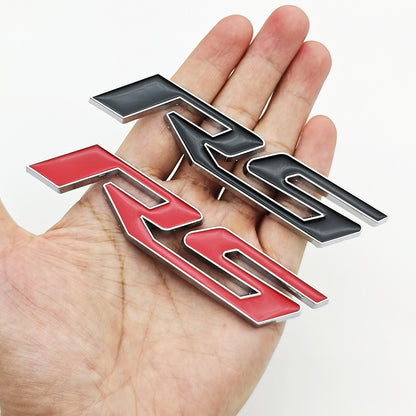 3D Metal Car Sticker RS logo Front Grill Emblem Trunk Badge Decals For Chevrolet Blazer Aveo Trax Cruze Sonic Onix Accessories