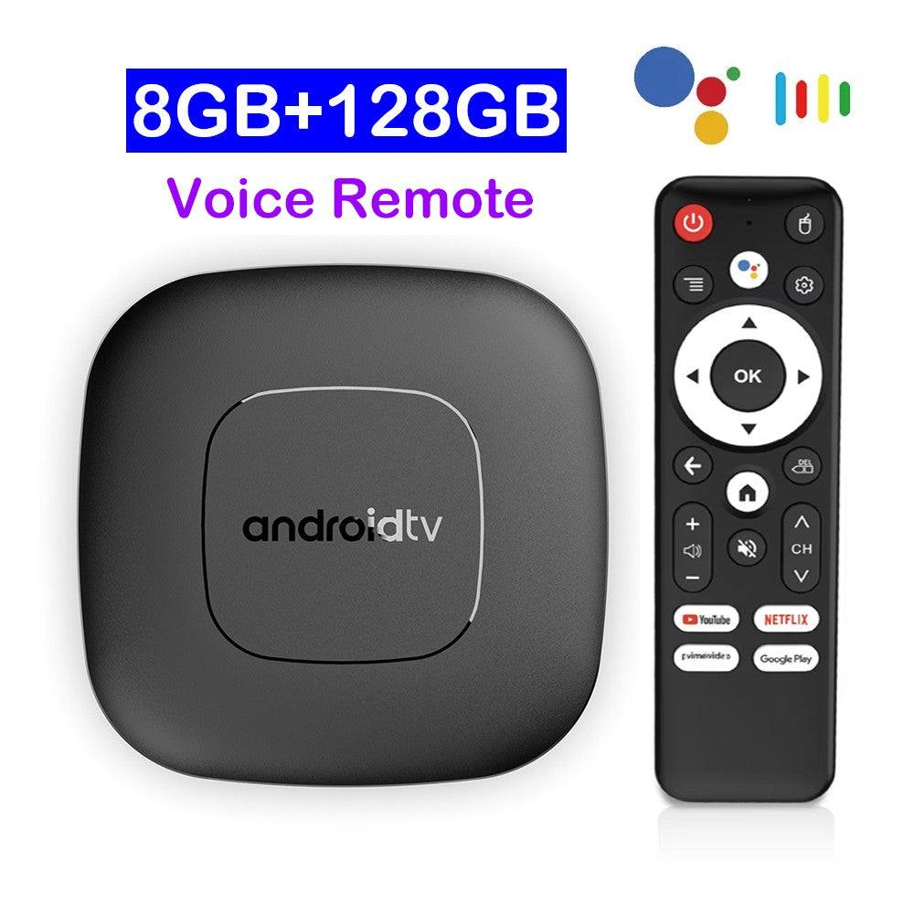 Smart TV Box 8GB 128GB Android 14 ATV Allwinner H313 Google Assistente Vídeo 8K 4k HDR10 Media Player T1 Box de TV Super Rápido