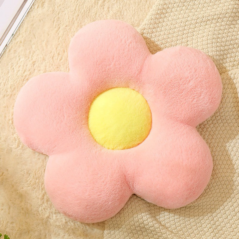 Flower Cushion Girly Room Decor Sunflower Pillow Bay Window Pink Flower Setting for Kids Bedroom Seat Pillow