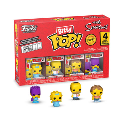 The Simpsons 4 Pacotes de Funko Bitty Pop Desenho Animado Bart Maggie Mini Bonecos Caixa Surpresa Colecionável Edição Limitada Brinquedos Presente Infantil