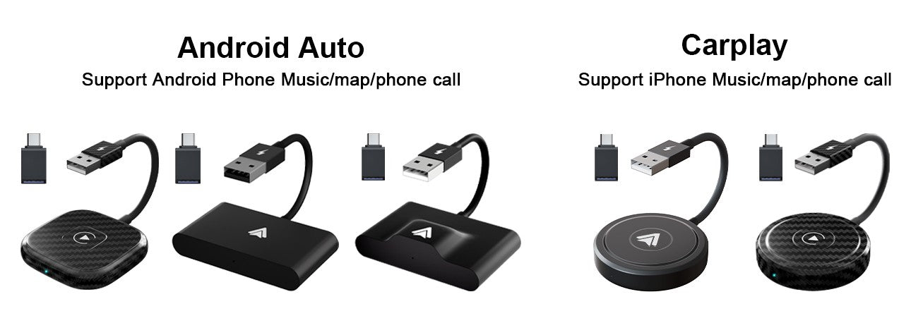 Wireless Android Auto car Adapter, Wireless Carplay Dongle Convert Wired to Wireless For android/iPhone Plug and Play