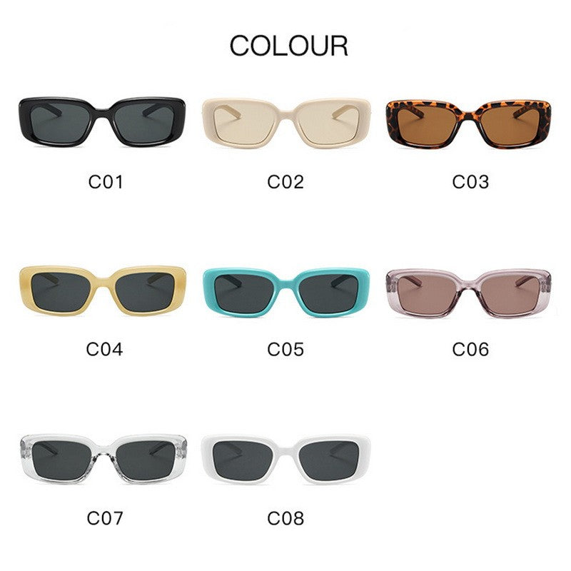 New Retro Y2K Style Small Square Sunglasses Women Cat Eye Sunglasses Fashion Colorful Mirror Goggles Men Punk Sports Sun Glasses