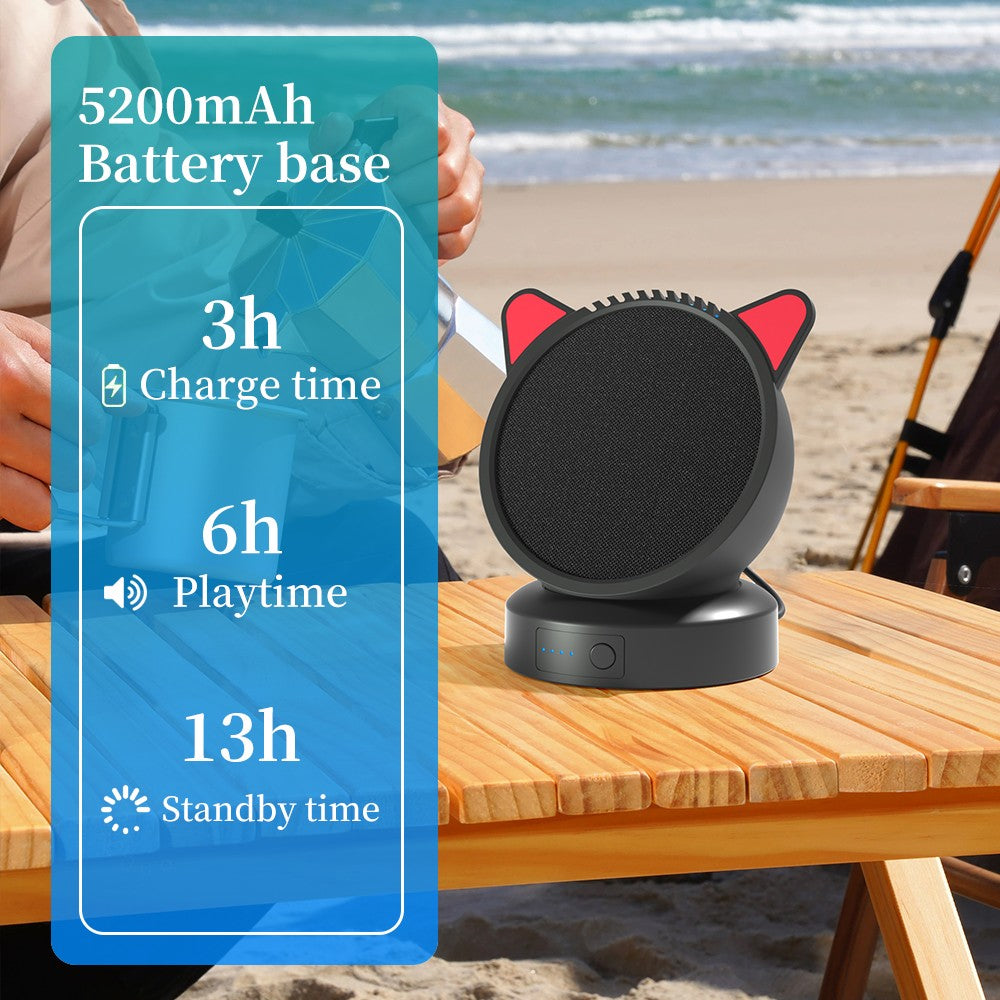 Base de Bateria Echo Pop Carregador Portátil Docking Station com Orelhas de Gato Fofas Capa Protetora de Silicone Suporte de Bateria para Echo Pop