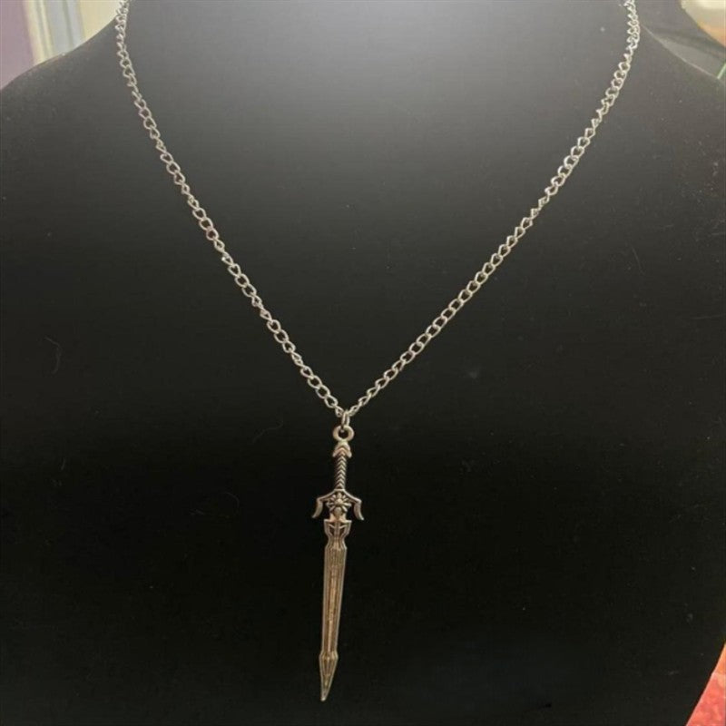 [Um pingente de espada retrô] Colar com Pingente de Espada Retrô, Colar com Pingente de Liga de Zinco com Cruz Estilo Punk para Mulheres e Homens