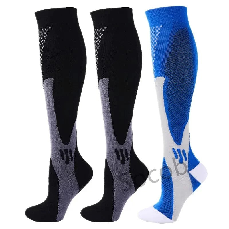 3/6/7 Double Compression Socks Varicose Socks Men Women With Diabetes Pregnancy Elastic Socks Gym Outdoor Sports Rugby Running