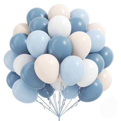 A Set of 32 Light Blue Balloons 10-inch Sand White Light Blue and White Balloons for Wedding Celebrations Gender Reveal Party