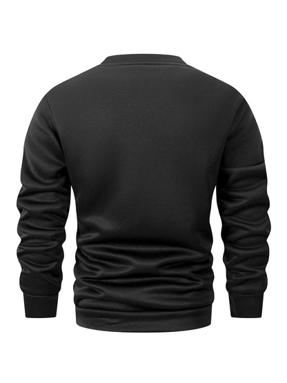 Autumn Winter Men's Fleece Lined Warm Sweatshirt Casual Pullover Men Fashion Long Sleeve Hoodies Outdoor Men's Clothing Top