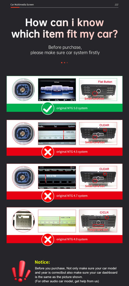 Tela multimídia Linux CarPlay sem fio Android Auto para Mercedes-Benz W205 W176 GLC A C Classe V W447 CLA GLA 2015-2018 NTG5.0