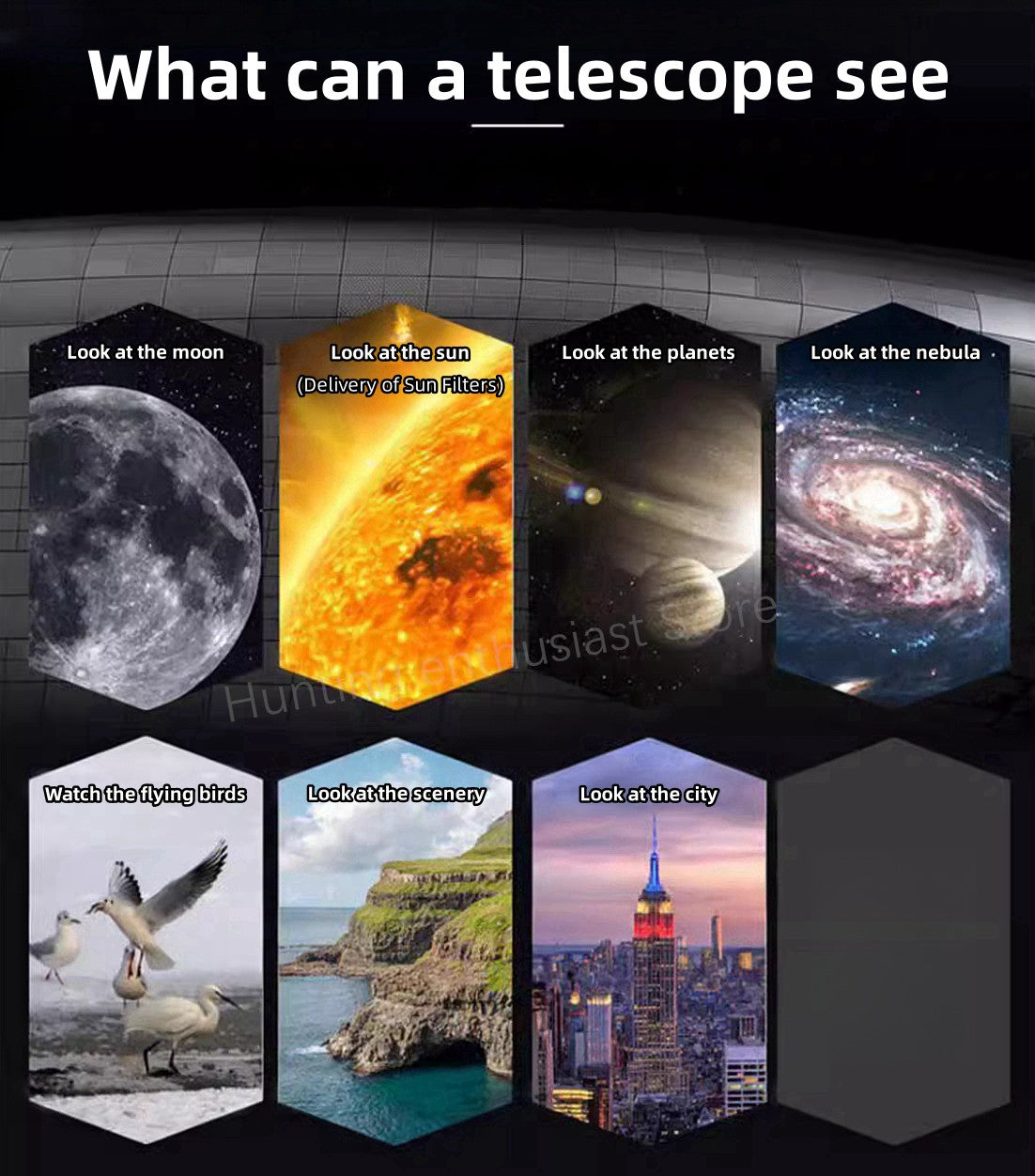 Telescópio Astronômico de Alta Ampliação e Observação Lunar Profissional Infantil de Alta Potência e Alta Definição para Uso Externo