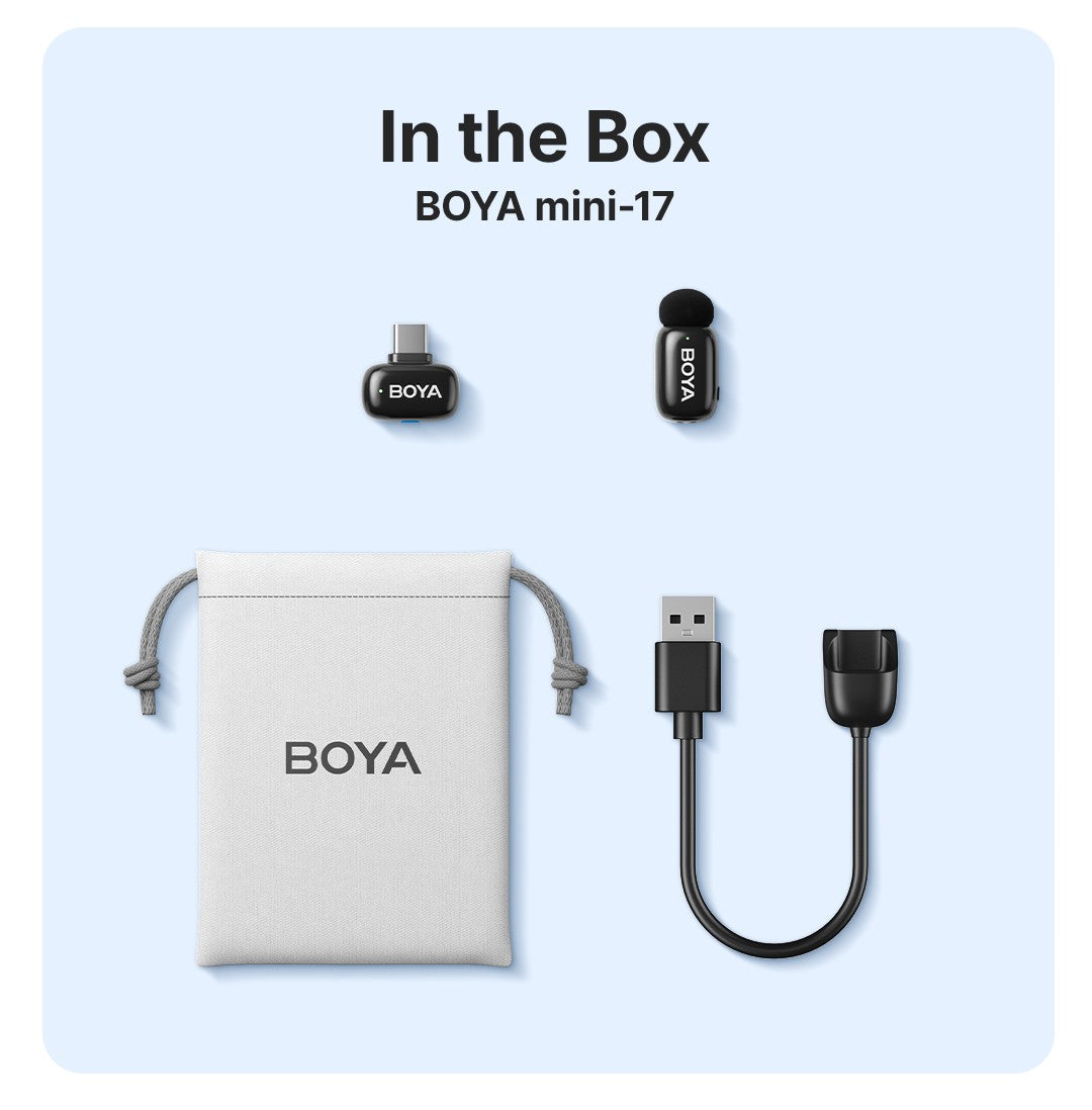 BOYA BOYA Mini Microfone de Lapela Sem Fio para iPhone 15/16 Android Celular Dispositivos USB-C para Gravação de Vídeo Transmissão ao Vivo Vlog