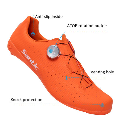 Santic Carbon Fiber Road Bike Shoes Professional Cycling for Men Racing SPD Cleats Road Cycling Lock Shoes WZS24043