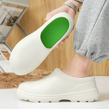 Chef shoes four seasons soft sole anti-slip oil-proof waterproof kitchen work shoes men's sandals garden shoes outdoor slippers