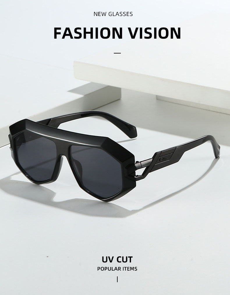 OptiLyra Brand Fashionable Large-Frame Toad Glasses High-Quality Trendy Street Sunglasses Retro Men Aviator Sunglasses