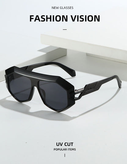 OptiLyra Brand Fashionable Large-Frame Toad Glasses High-Quality Trendy Street Sunglasses Retro Men Aviator Sunglasses