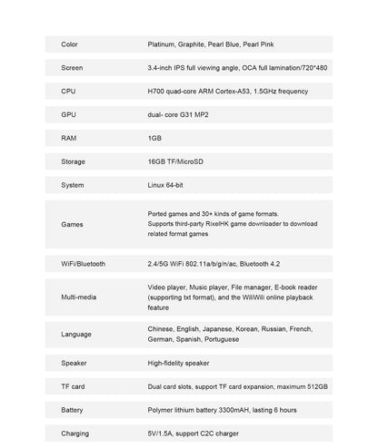Anbernic RGSP Flip Retro Handheld Game Console Linux 64-bit 3300mAh Portable Gaming Player Supports Wifi RixelHK Streaming RG SP