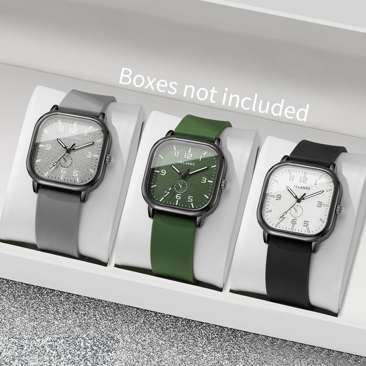 1/2/3PCS Fashion Square Women Watches Casual Silicone Strap Quartz Watches Sports Wristwatch For Men Women Students?Without Box?