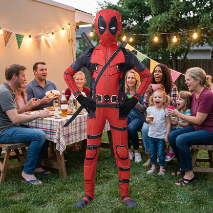 Deadpool Costume Halloween Cosplay Costume Deadpool Suit Jumpsuit deadpool Costume Carnival Festival Gift Sword Set