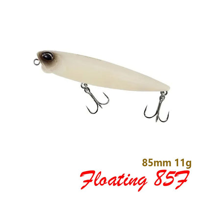 Isca de Pesca Lápis Flutuante 85mm 11g Topwater Walking the Dogs Isca Artificial Rígida Wobbler para Perca e Lúcio de Água Doce
