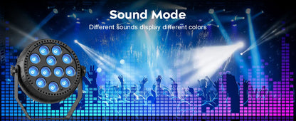 4PCS Par Light LED RGB Lights Stage Effect Lighting Projector DMX512 Sound Control DJ Disco Party Lights for Bar Club Theater