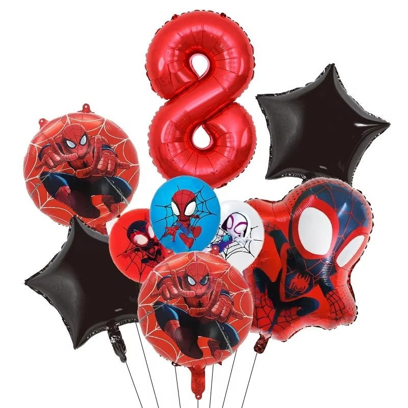 Mask Spider Hero Birthday Party Supplies Tableware Kit Plates Cups Tablecloth Backdrop Balloons Kids Party Decorations Favors