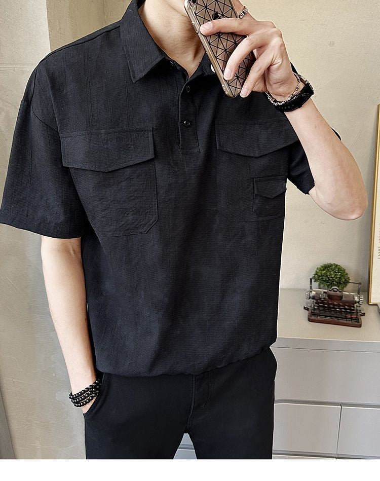 2025 High-end New Short-sleeved Men's Shirt Summer Fashion Trendy Brand Half-sleeved Thin Loose Casual Trend