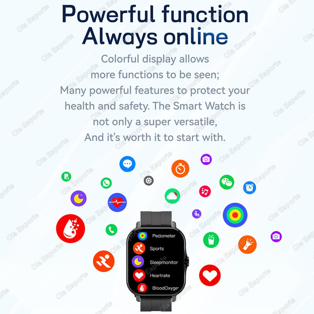 Smart Watch 1.83" Hd Screen Bluetooth Call Heart Rate Blood Oxygen Health Monitor Sports Smartwatch Women Men Holiday Gifts New
