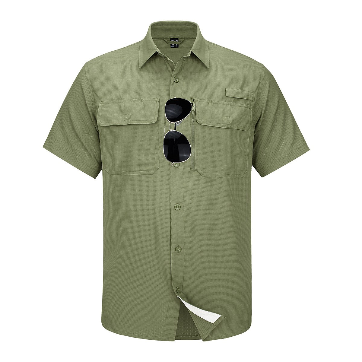 MAGCOMSEN Mesh Breathable Shirt Men's Quick Dry Button Short Sleeves UPF 50+ Sun Protection Hiking Fishing Work Cargo Shirts