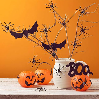 50/100Pcs Plastic Spider Halloween Black Fake Artificial Spider Toy For Prank Haunted House Decoration Navidad Party Supplies