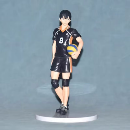 26CM Anime Haikyuu Tobio Kageyama Shoyo Hinata Figura Competição Nacional Pose de Salto na Rede 1/8 Modelo de Brinquedo de Presente Figura de Ação