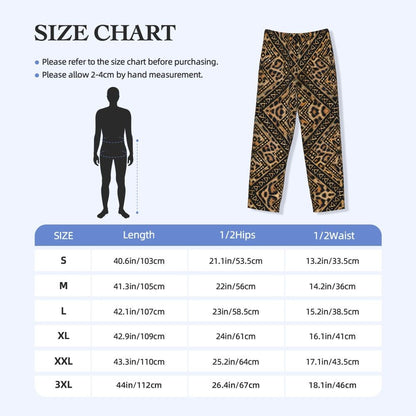 Custom Leopard Print Pajama Pants Men's Animal Skin Sleepwear Lounge Sleep Bottoms Stretch with Pockets