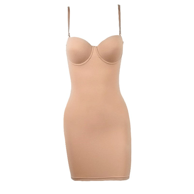 Wechery Woman Clothes Stretch Tube Slimming Body Shapewear Control Slip Thigh Length Underwear White Evening Party Midi Dresses