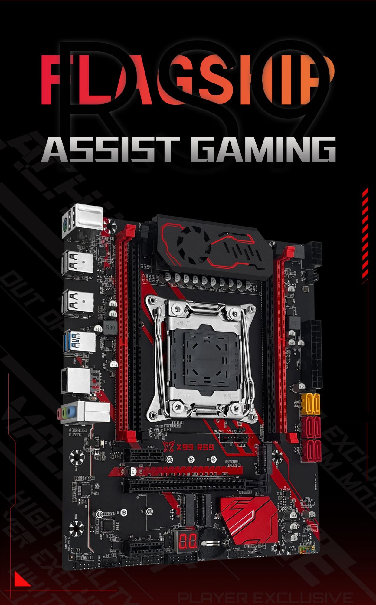Kit Placa-mãe MACHINIST X99 RS9 Opcional LGA2011-3 Xeon E5 2640 V3 CPU e 16GB RAM DDR4 NVME M.2 Quatro Canais USB3.0