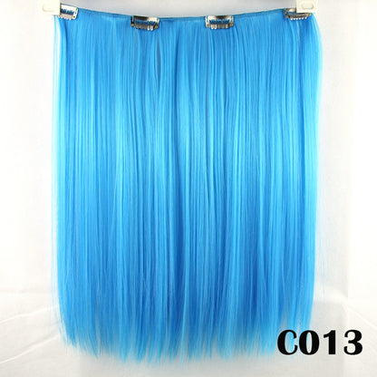 Soowee 9 Colors Synthetic Hair Straight Clip in Hair Extension Purple White Cosplay Hairpiece Rainbow Extenciones De Cabello