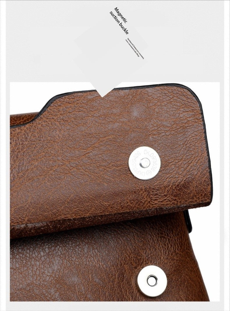 Business Shoulder Bag For IPAD PU Leather Business Handbag Men Messenger Bag Large Side Sling Bag Fashion Man Crossbody Bag